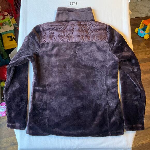 32 Degrees Heat Women Fluffy Jacket size M Faux Fur Mix Feather Stuffed Wine Red - Picture 11 of 11